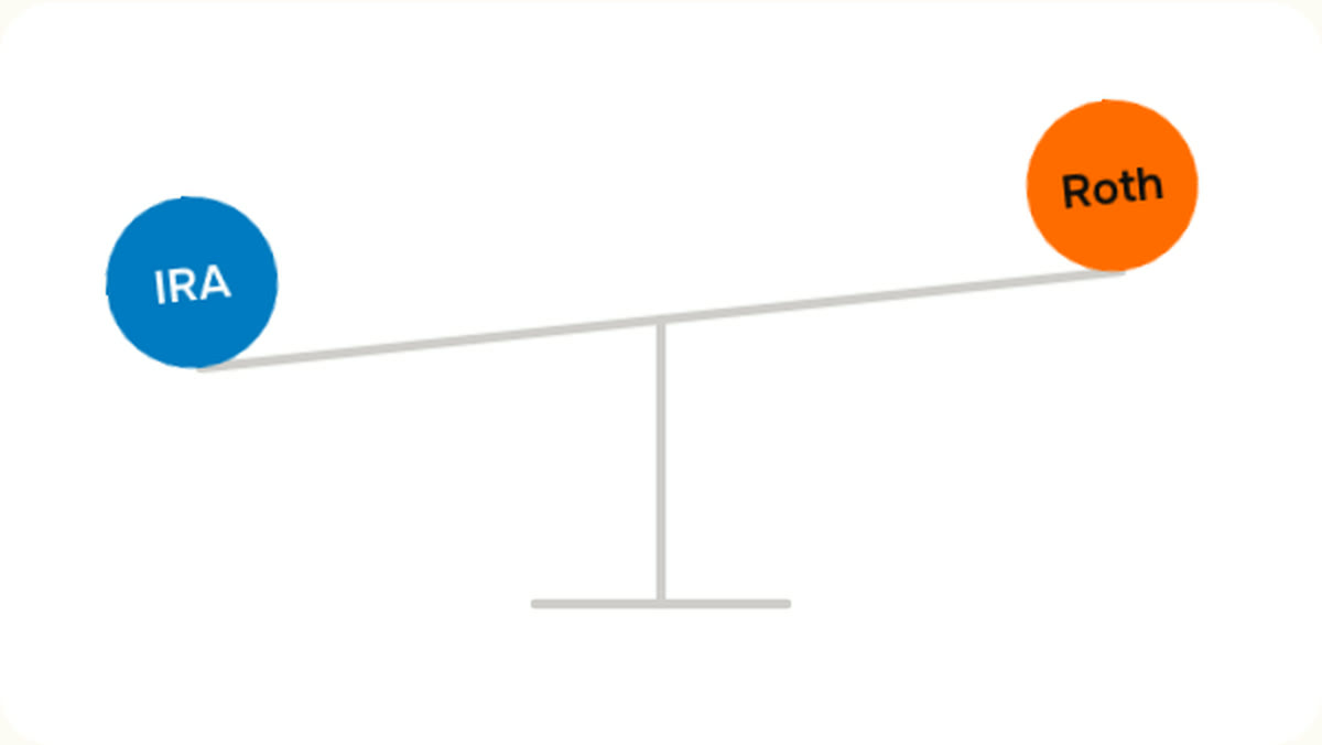 A balance tipping between paying tax now and paying tax later, settling off level rather than on a fifty-fifty split.